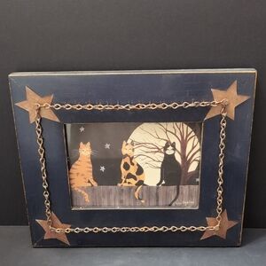 Lucy Ogletree Cats On Fence Limited Edition Signed Framed Print.